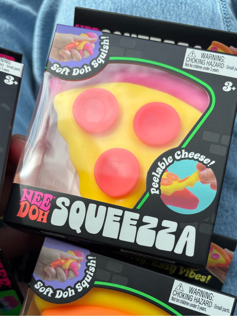 Nee Doh Squeezza Kids Toy Pizza Slice - Yellow & Pink, Orange & Pink